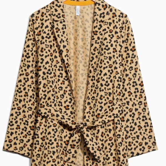& Other Stories Leopard Print Blazer with Belt - Picture 2 of 6